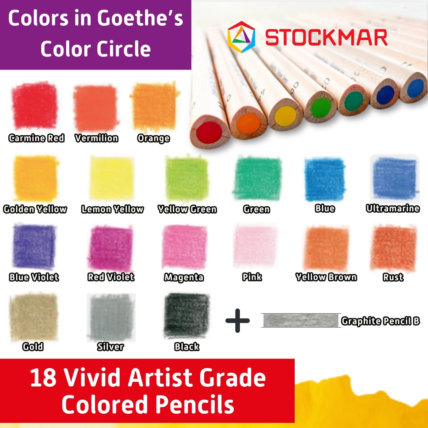 STOCKMAR Triangular Colored Pencils In a Tin Case