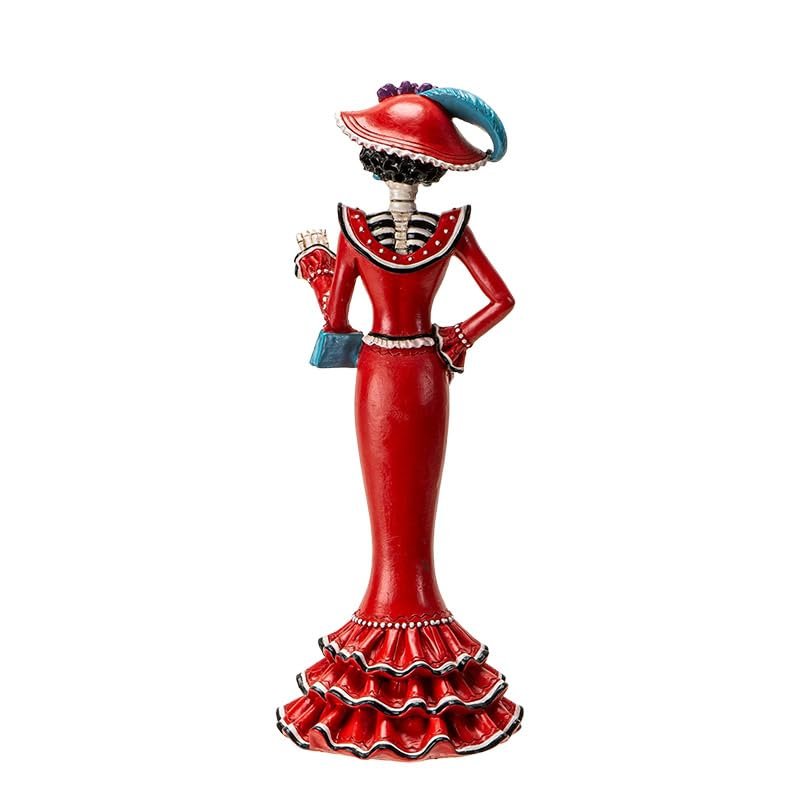 Pacific Giftware D.O.D Red Catrina- Lady in Red, Proper Lady, Large DOD Figurine, Dia De Los Muertos Catrina-Roja