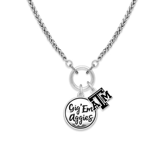 From the Heart Texas A&M Gig Em Aggies Twist and Shout Silver Necklace Jewelry TAMU
