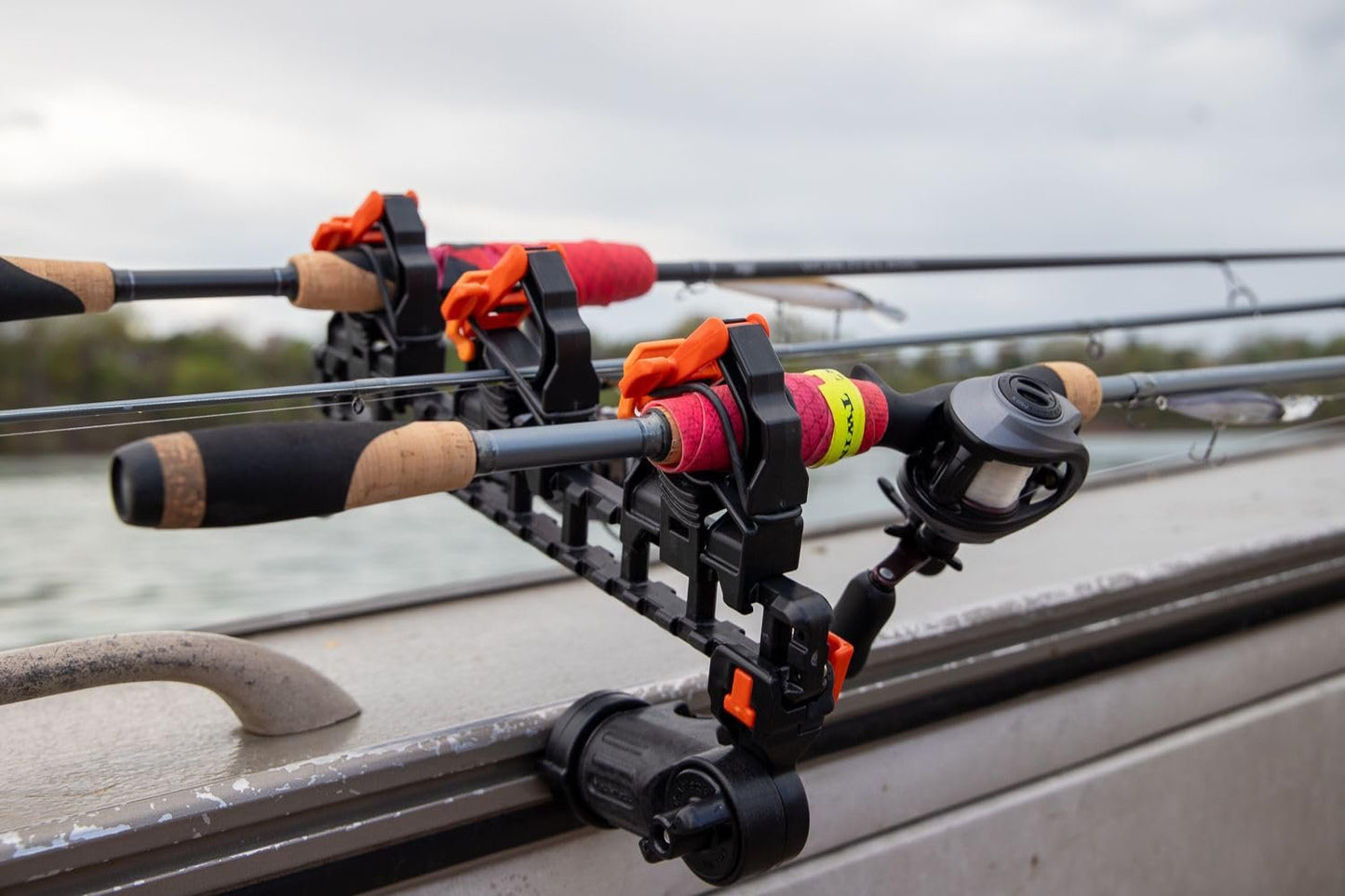 YakAttack SideStage Pro Rod Rack - Set of 2 with Style Options | Horizontal Fishing Rod Holder & Stager | Includes ClickTrac Rails & FlipGrips | Made in USA