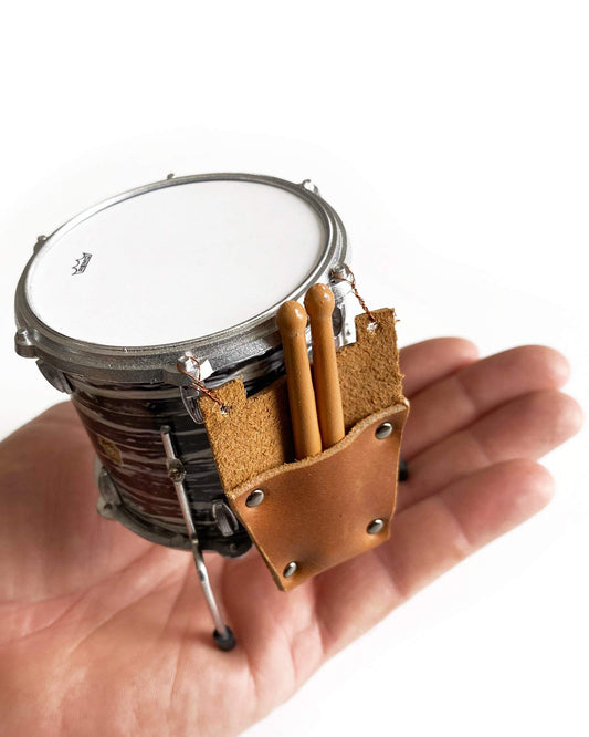 fanmerch 1:4 Scale Drum Stick Bag - Leather Drumstick Bag & Drumsticks - Perfect Drum Accessory
