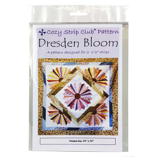 Cozy Quilt Designs 'Strip Club' Pattern - Dresden Bloom (Finished Project Size is 54" x 54")