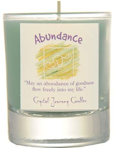 Crystal Journey Herbal Magic Glass Filled Votive Soy Candle - Abundance