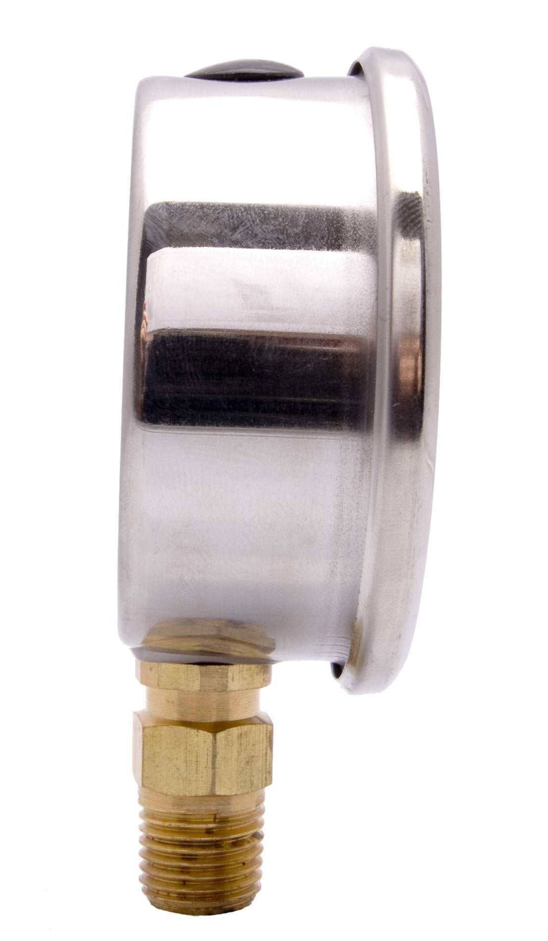 2-1/2" Oil Filled Pressure Gauge - Stainless Steel Case, Brass, 1/4" NPT, Lower Mount Connection, 0-100
