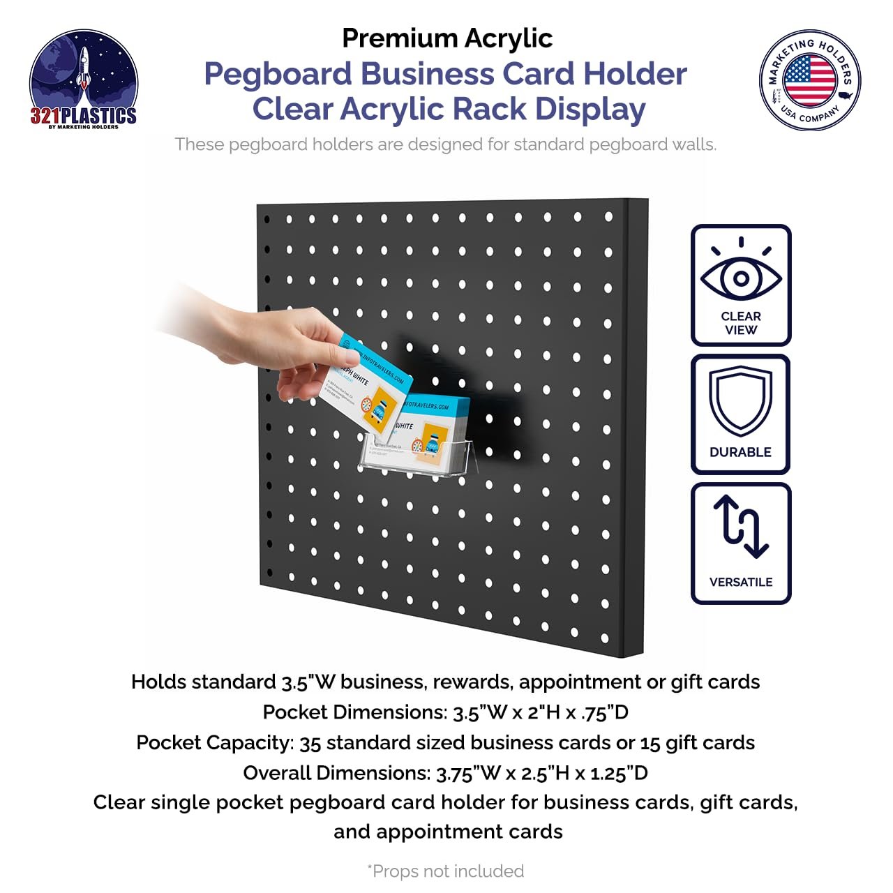 Marketing Holders Organizer Pegboard Display Caddy Business Card Brochure Holder