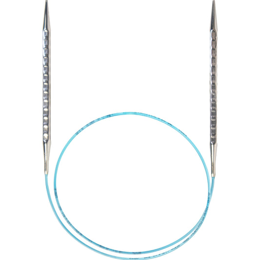 skacel by addi Circular Knitting Needles, 40 Inch (100 cm) Rocket 2 (Squared) Round Brass Knitting Needle Pair with Nylon Cord, 4 mm (US Size 6)