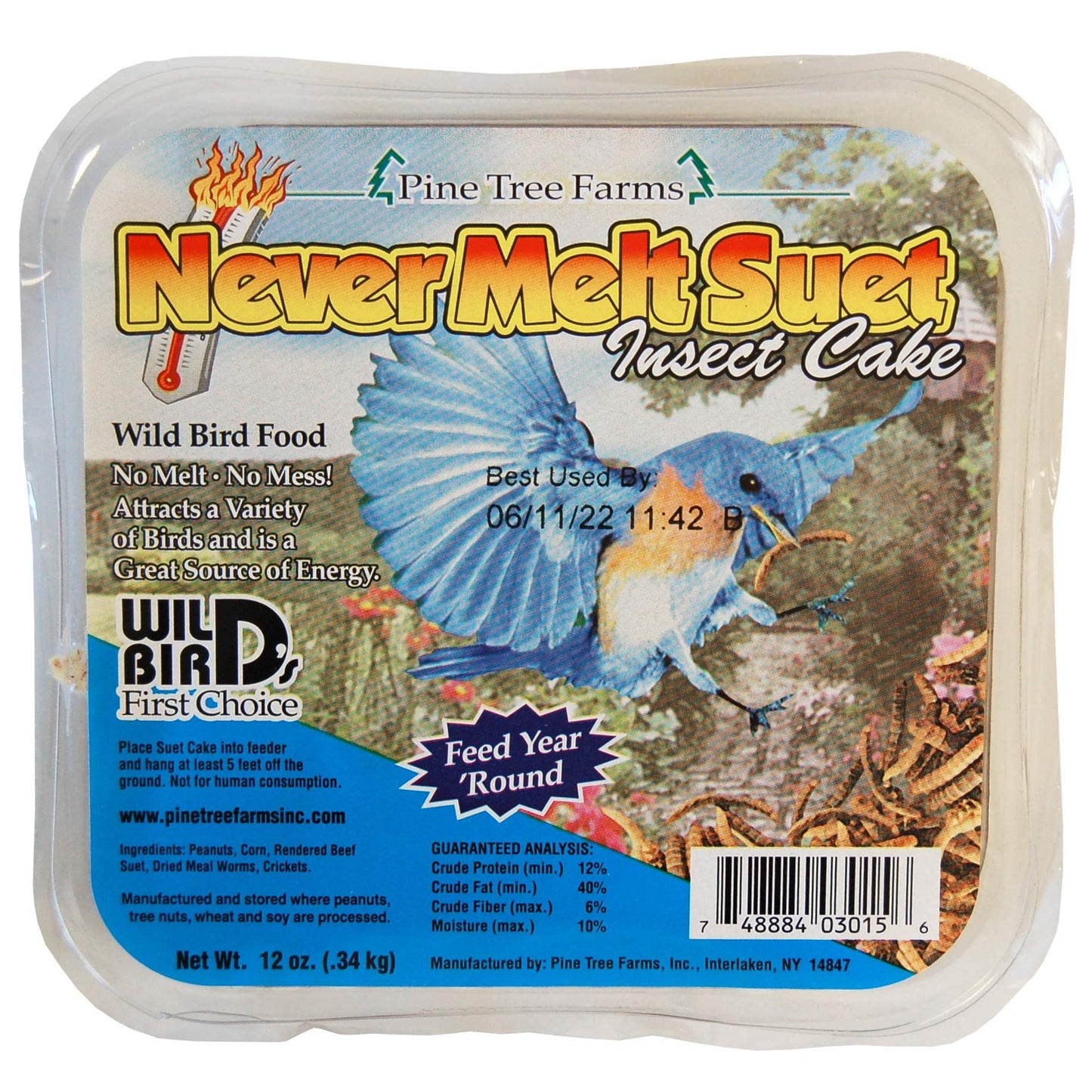 Pack of 24 Pine Tree Never Melt Insect Suet Cakes, 12 oz. Each