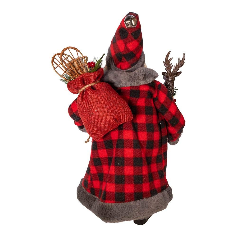 Kurt Adler Kringle Klaus Santa Figure, 18-inches Height, Red and Gray, Polyester, Holiday Decoration