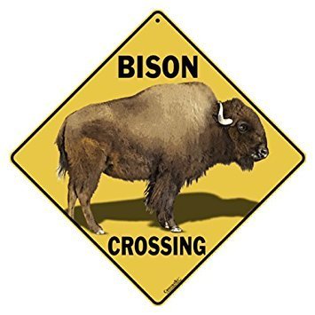 CROSSWALKS Bison Crossing 12" X 12" Aluminum Sign (X349)