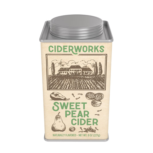 McSteven's Ciderworks Sweet Pear Cider Mix - Perfect Combination of Sweet and Spice, Naturally Flavored Cider Mix in 6.25oz Square Tin - Just Add Water