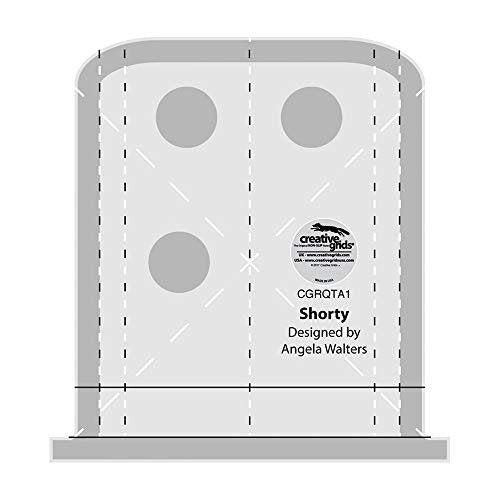 Creative Grids Machine Quilting Tool – Shorty – CGRQTA1 Made in USA, Non-Slip Grip Acrylic Quilting & Sewing Template Ruler for Free-Motion Quilt Patchwork Design Domestic Sewing & Longarm Machines