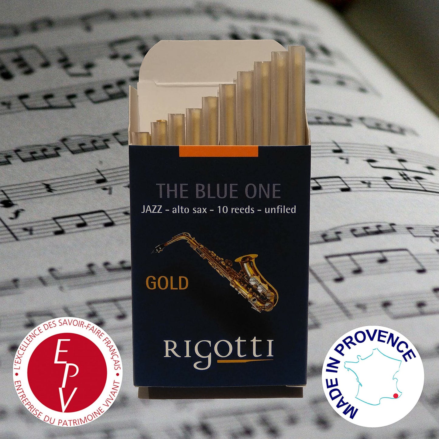 Rigotti RG.JSA Gold Jazz Alto Saxophone Reeds - 2 Medium (10-pack)