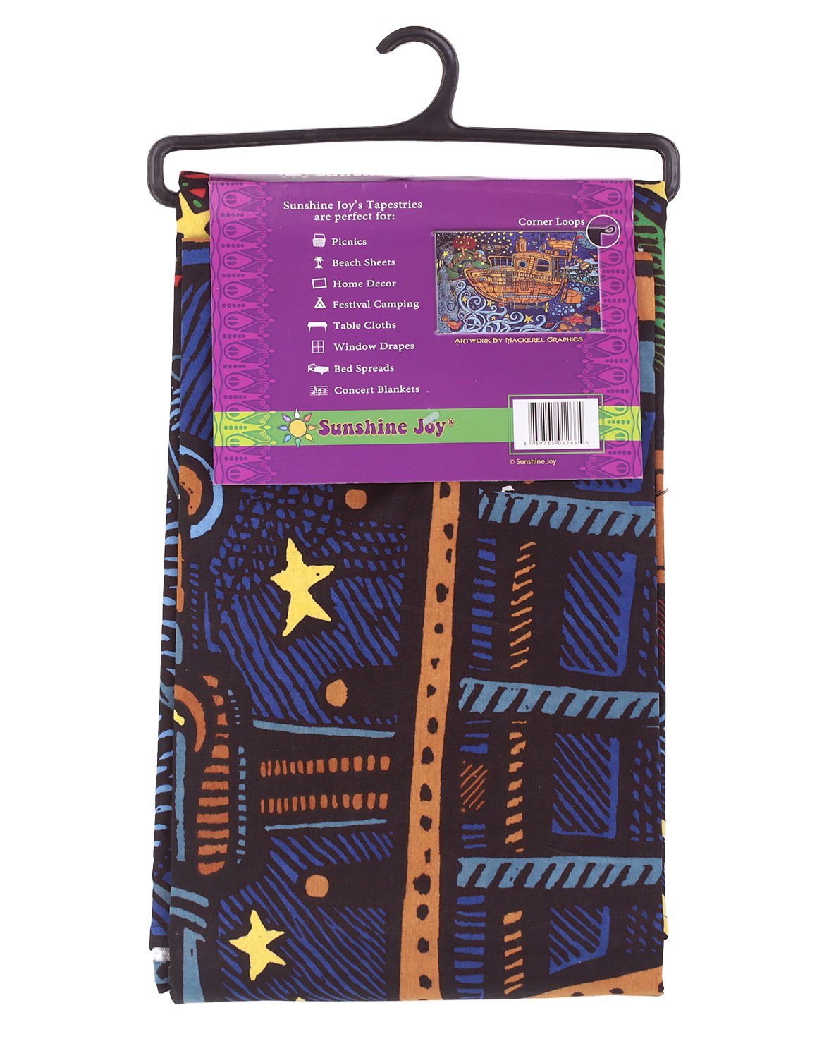 Sunshine Joy 3D Steampunk Tugboat Tapestry Wall Hanging Trippy Table Cloth Magical Dorm Decor - Huge 60x90 Inches