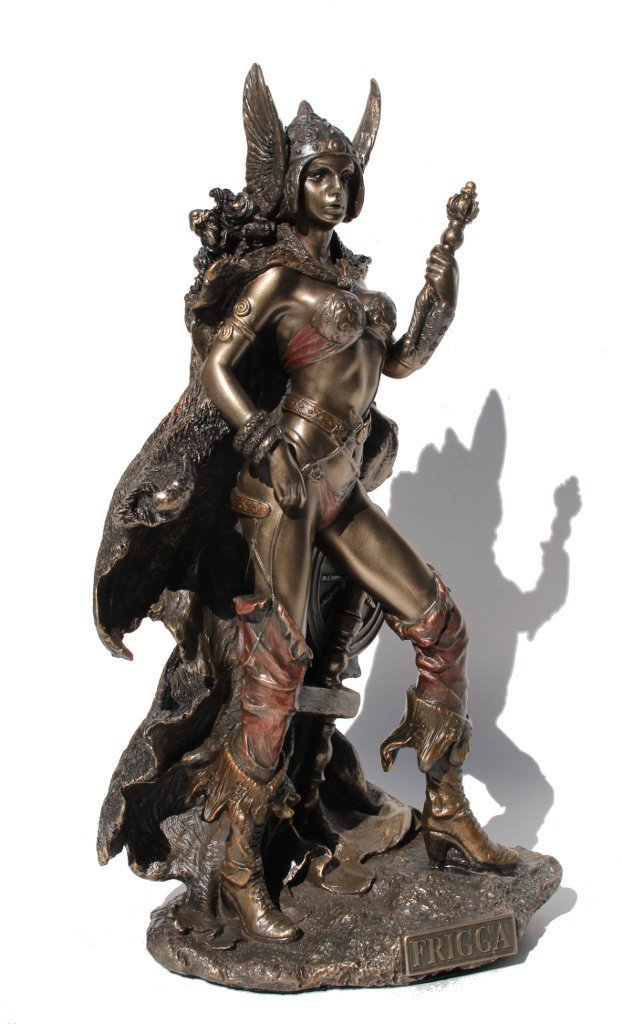Frigga Norse Goddess of Love and Marriage Statue Figurine Cold Cast Bronze