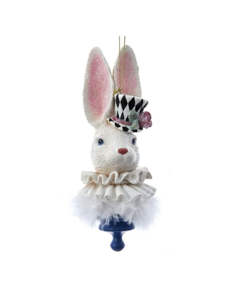 Kurt Adler 6.5-Inch Resin Hollywood Hats Rabbit Ornament