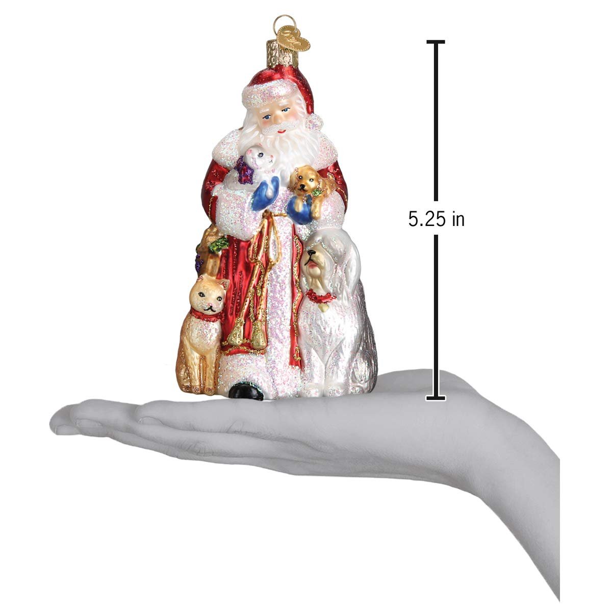 Old World Christmas Ornaments: Assortment of Santas Glass Blown Ornaments for Christmas Tree