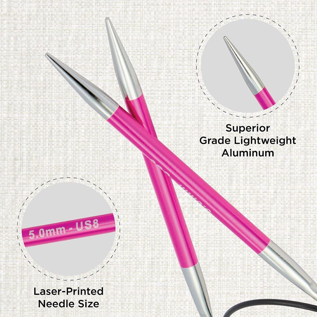 KnitPro Zing Fixed Circular Needles 16" (40cm)