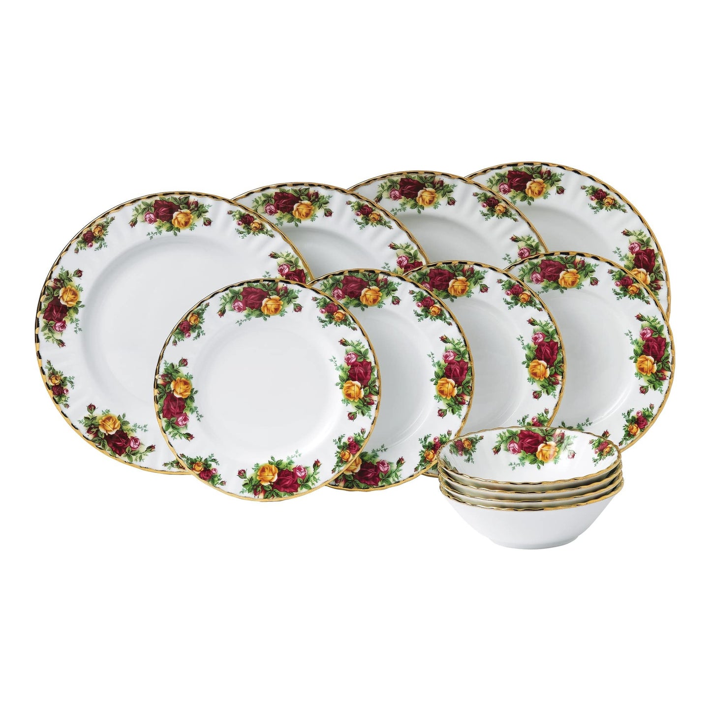 Royal Albert Old Country Roses 12-Piece Dinnerware Set Multicolor