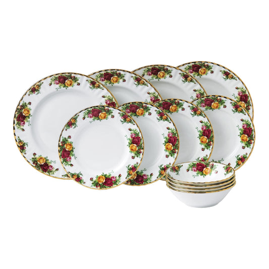 Royal Albert Old Country Roses 12-Piece Dinnerware Set Multicolor