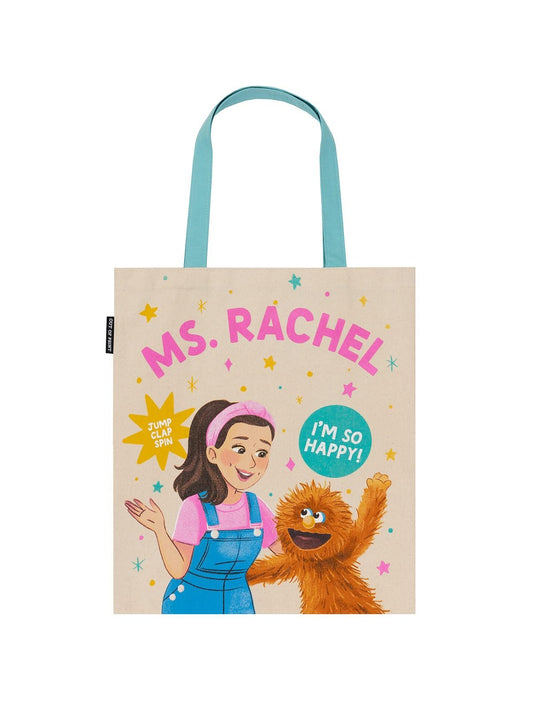 Out of Print Ms. Rachel and Herbie Tote Bag with Inner Pocket - Officially Licensed Gift for Book Lovers