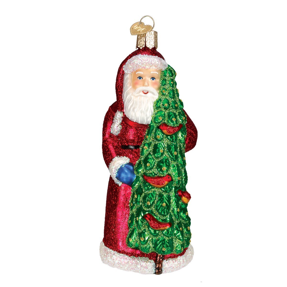 Old World Christmas Ornaments: Assortment of Santas Glass Blown Ornaments for Christmas Tree