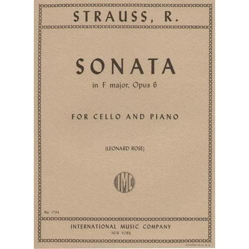 Strauss, Richard - Sonata In F Major Op. 6. For Cello and Piano. Published by International Music
