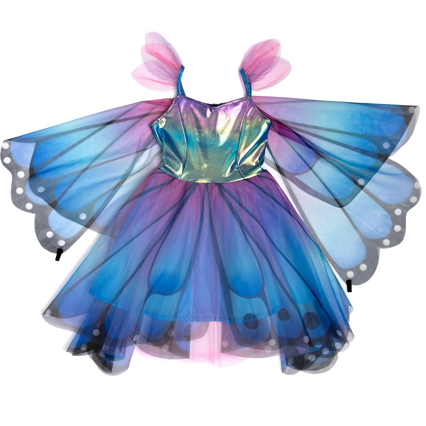 Creative Education Butterfly Twirl Dress & Wings Blue/Purple - Size 3-4 Imaginative Play for Ages 3 to 4