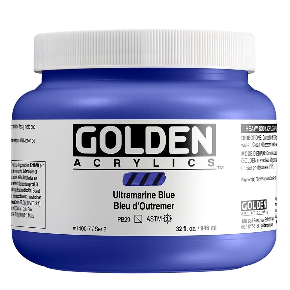 Golden Heavy Body Acrylic - Ultramarine Blue - 32 oz Jar