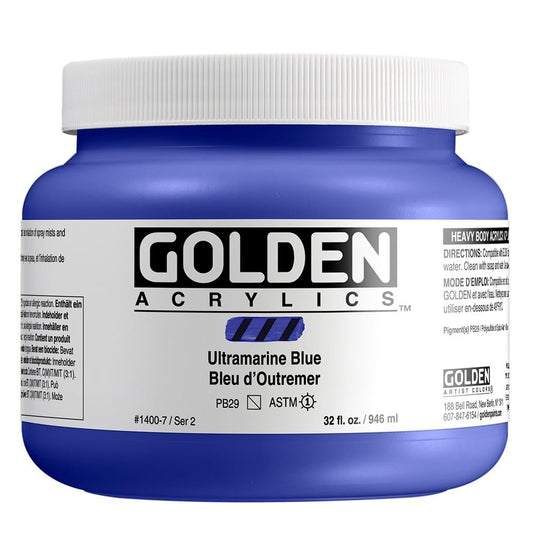 Golden Heavy Body Acrylic - Ultramarine Blue - 32 oz Jar