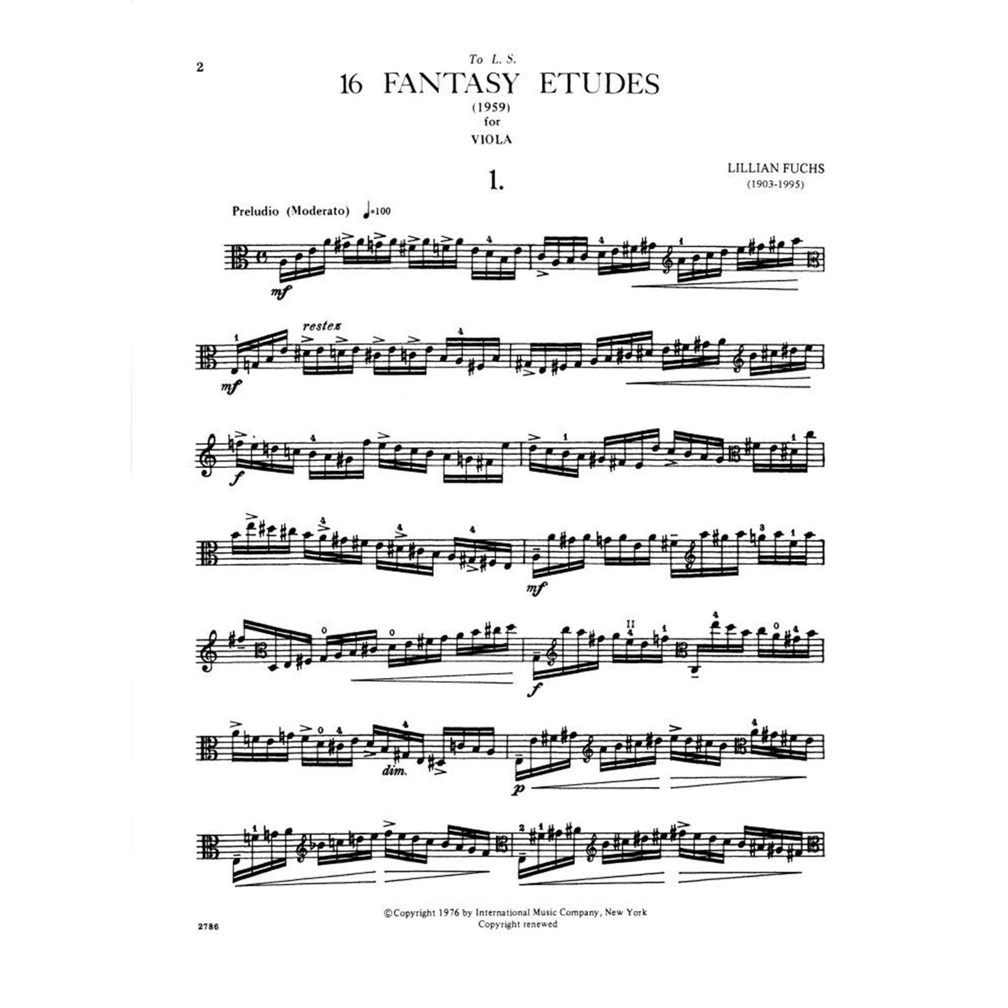 Fuchs, Lillian - 16 Fantasy Etudes - Viola solo - International Edition [Sheet music] [Sheet music] [Sheet music] [Sheet music] [Sheet music] [Sheet music] [Sheet music] [Sheet music] [Sheet music]