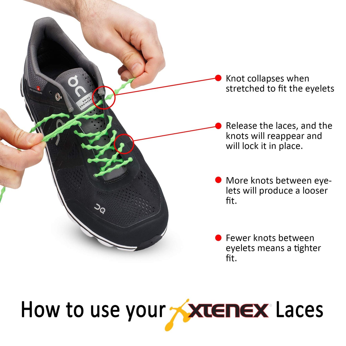 XTENEX X300 Series 30" Shoelace - Patented Flare Knot, Performance Fit - Enhanced Comfort - Royal Blue