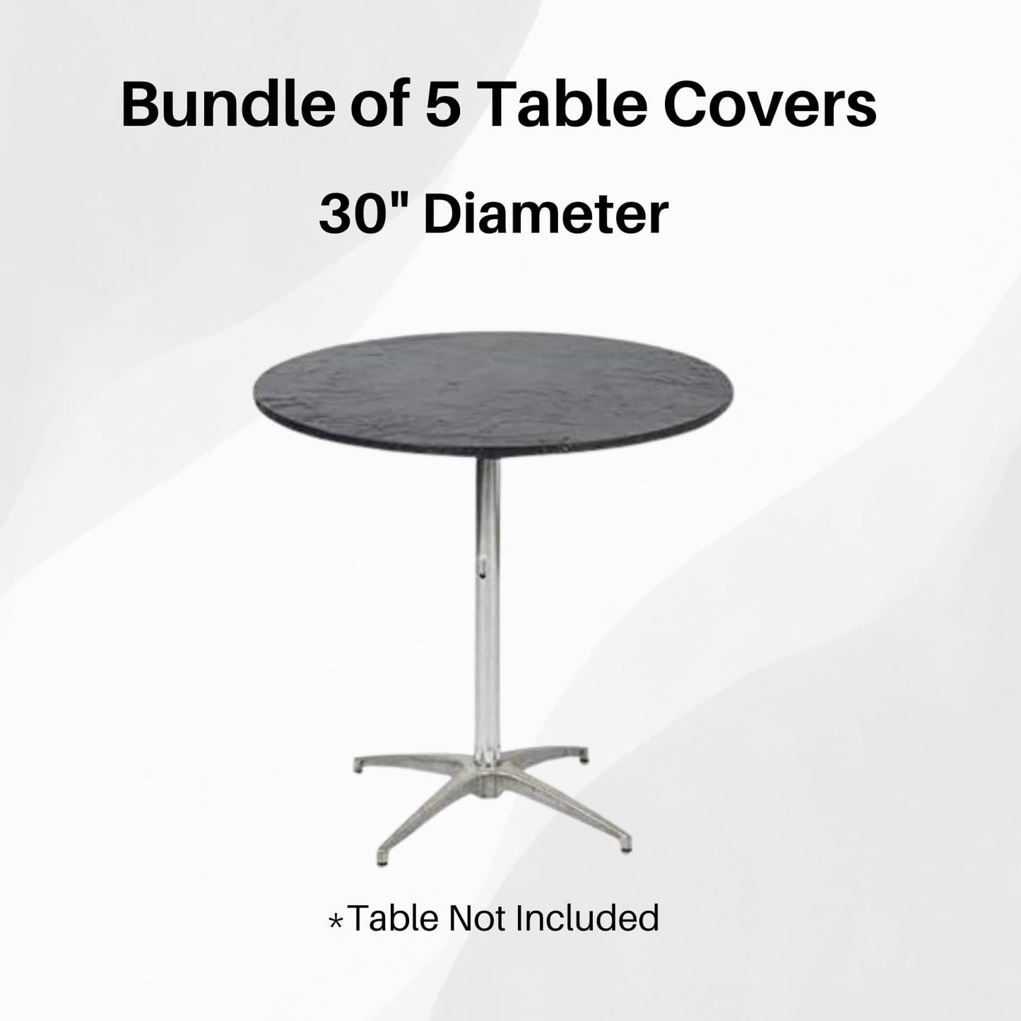 Kwik-Covers 30" Round Fitted Plastic Table Covers, Bundle of 5