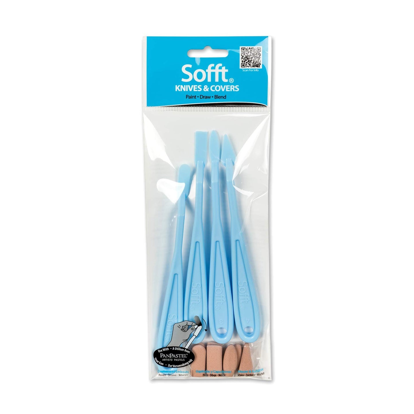 Sofft Artist Tools by GOLDEN, Knives and Covers - Mixed, Pack of 12, Professional Artist Pastels