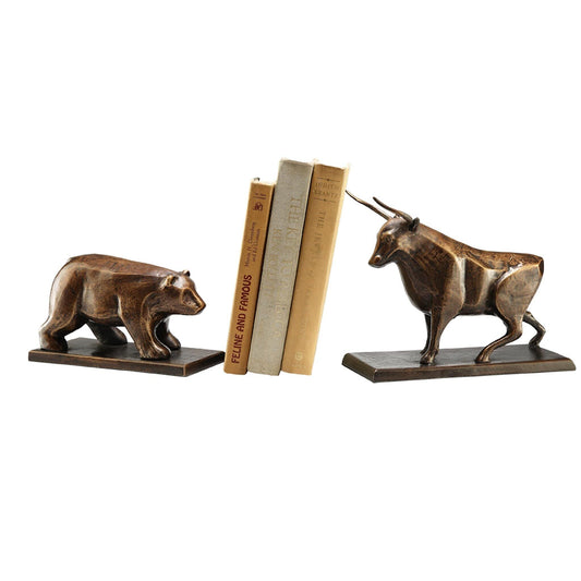SPI Home Bull & Bear Bookends,Brown,4.0x7.5x10.5