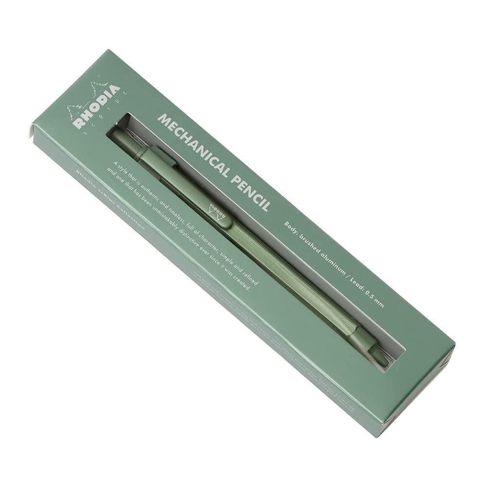 Rhodia 9389C - scRipt Refillable Ballpoint Pen Hexagonal Brushed Aluminium Body