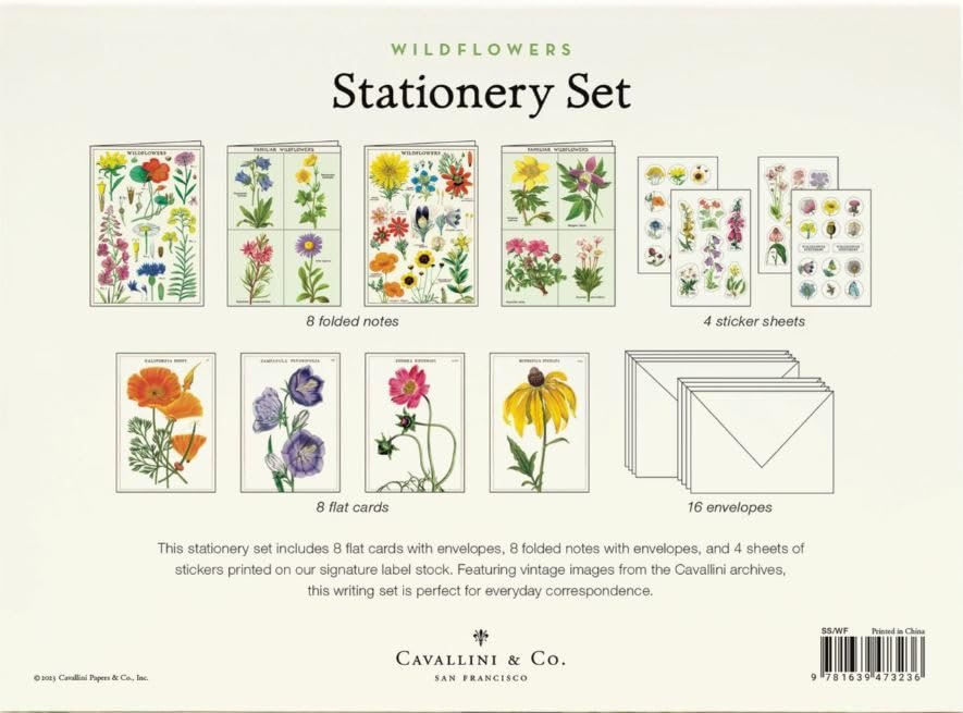 Cavallini Papers & Co. Wildflowers Stationery Set