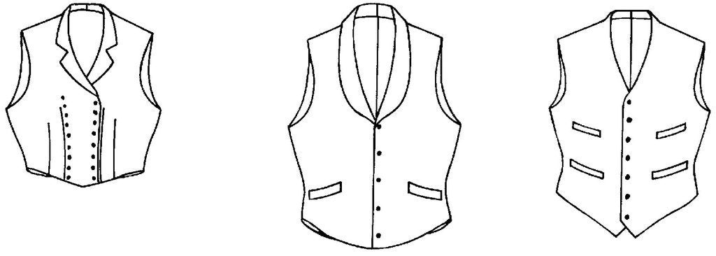 Folkwear Vintage Vests #222 Victorian 1800's Dress Vest Waistcoat Men's Ladies Reproduction Sewing Pattern (Pattern Only) folkwear222