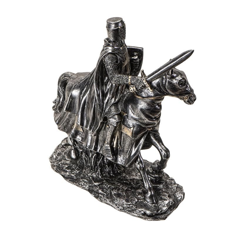 Pacific Giftware Medieval Knight on Horseback with Sword and Shield Figurine Detailed Decor Piece Medieval Armor and Cross Emblems Gifts and Tabletop or Office Desk for Home 8 Inches