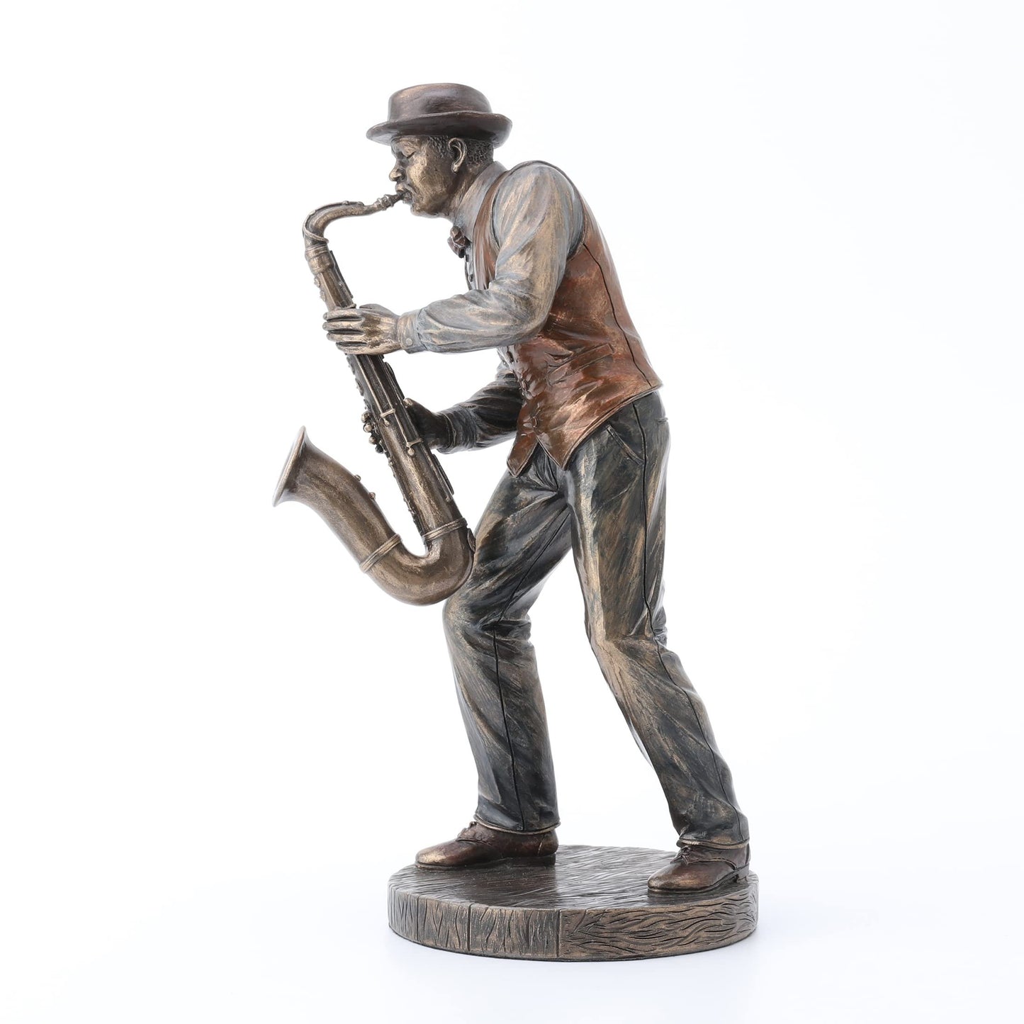 Veronese Design 7 1/4" Jazz Band Saxophonist Resin Figurine Bronze Finish