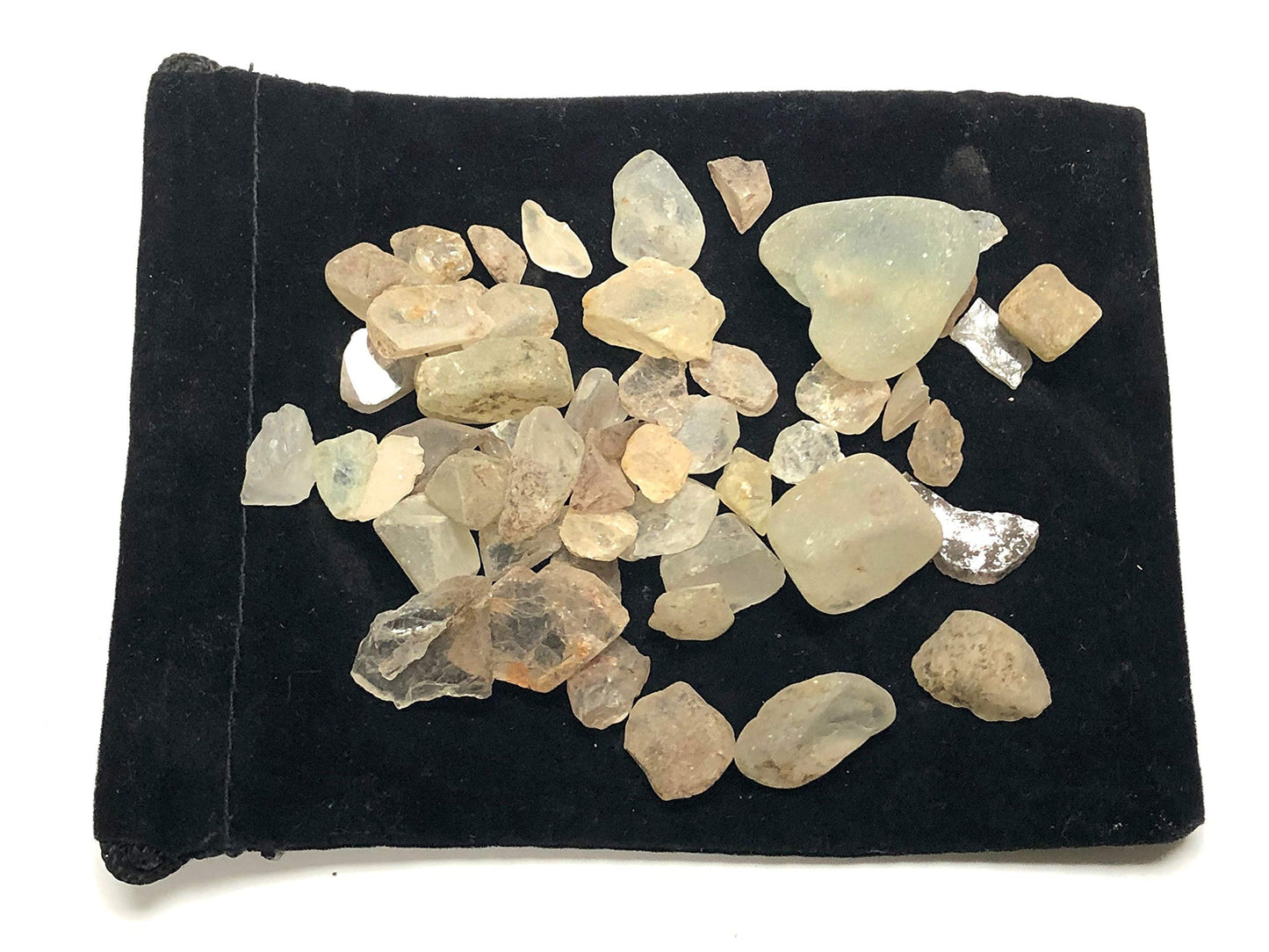 Zentron Crystal Collection Natural Rough Topaz with Velvet Bag Bulk Rocks