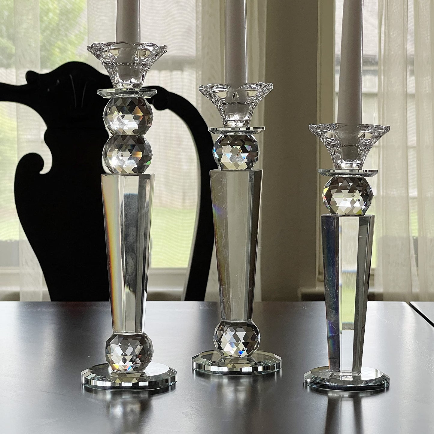 Allgala Single Crystal Glass Candlesticks