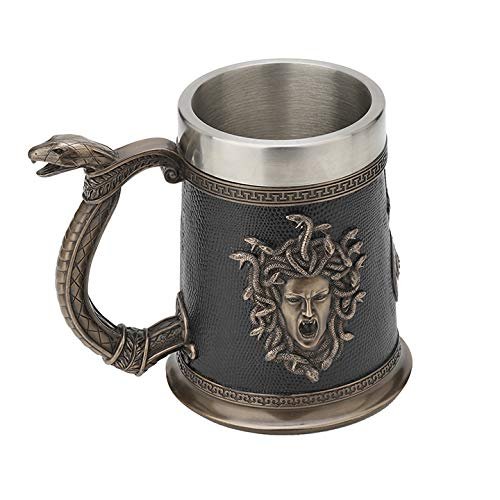 Veronese Design 5 3/4 Inch Greek Medusa Beer Stein Cold Cast Resin Antique Bronze Finish Statue Home Decor