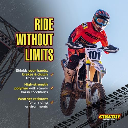 CIRCUIT EQUIPMENT - Universal Motorcycle Handguards - Italian Design, Durable, Weather-Resistant Nylon Brackets and Sleek Finish - Enhanced Control and Protection - Carbon Texture