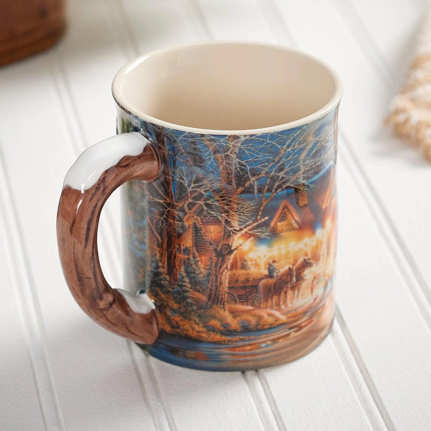 Gardenoaks Stoneware Nature-Themed Sculpted Mug, 16 oz