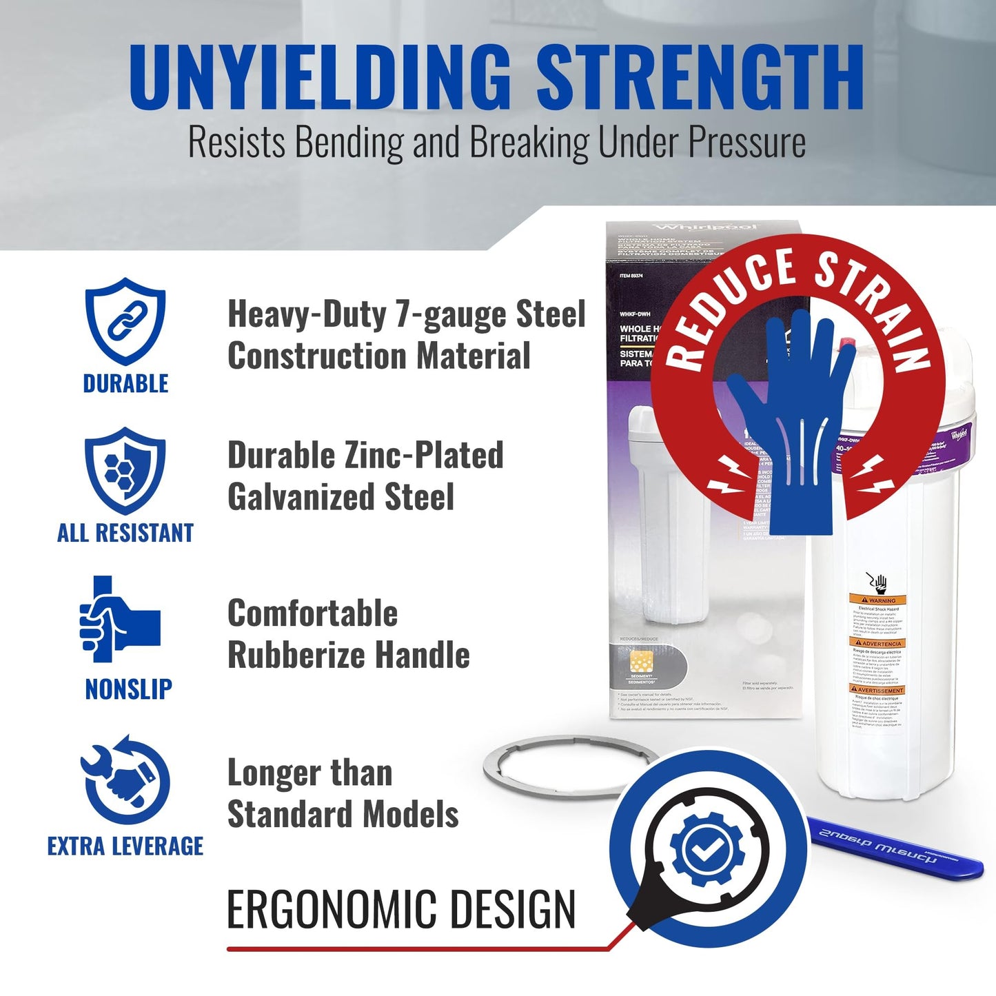 Superb Wrench HW-SL-MW4 Replacement Filter Housing Wrench, Silver/Blue