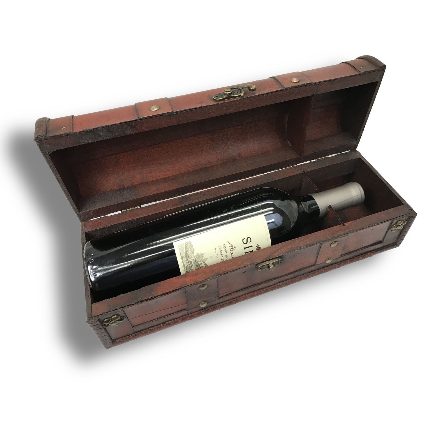 Allgala Wooden Wine Bottle Box with Antique Finish