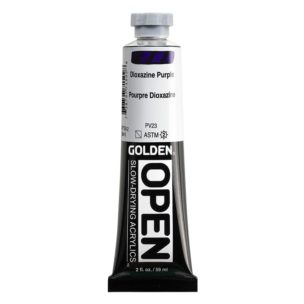 OPEN Slow-Drying Acrylics by GOLDEN, Violet and Blue, Professional Acrylic Paint