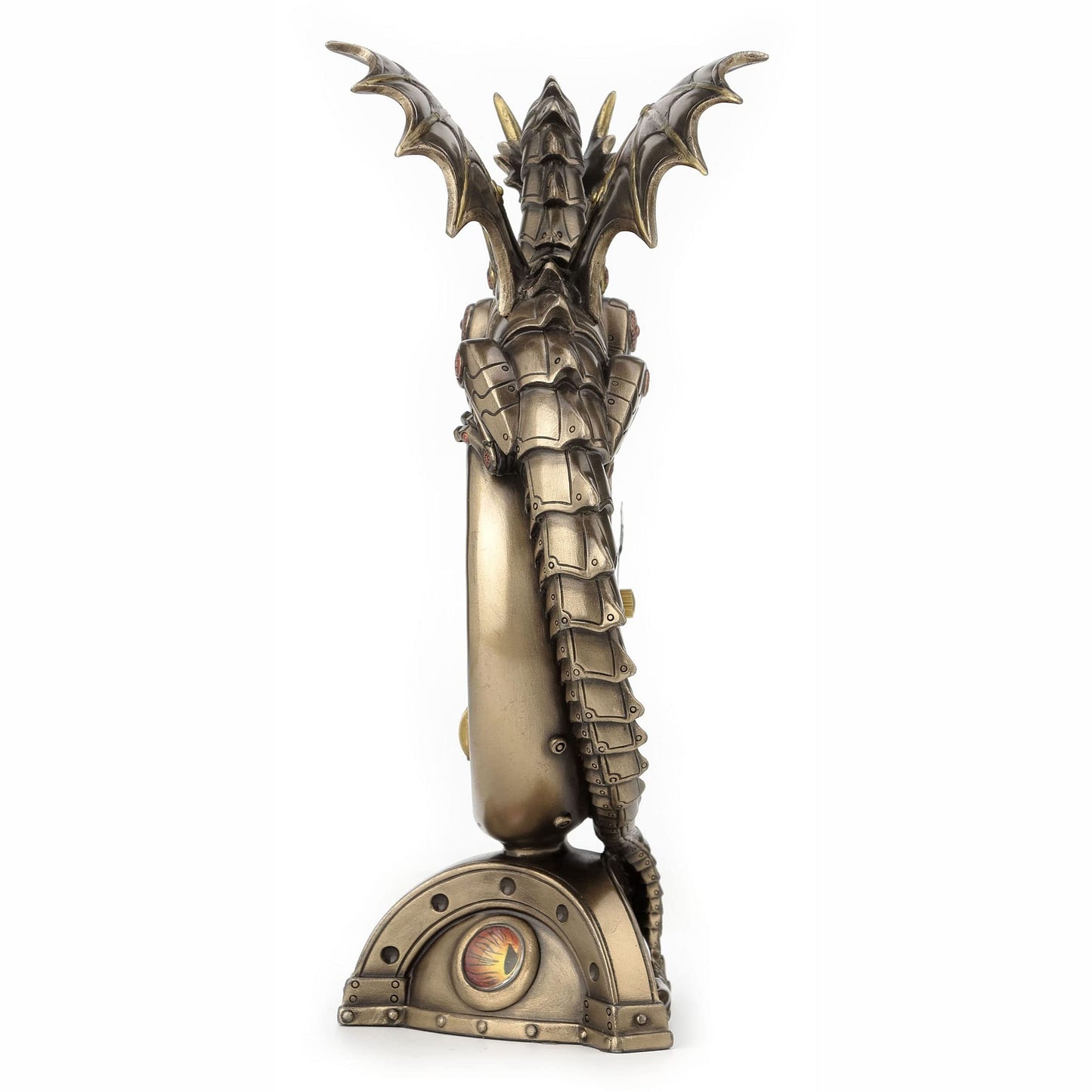 Veronese Design Steampunk Dragon Bronze Finish Table Clock with Moving Clockworks