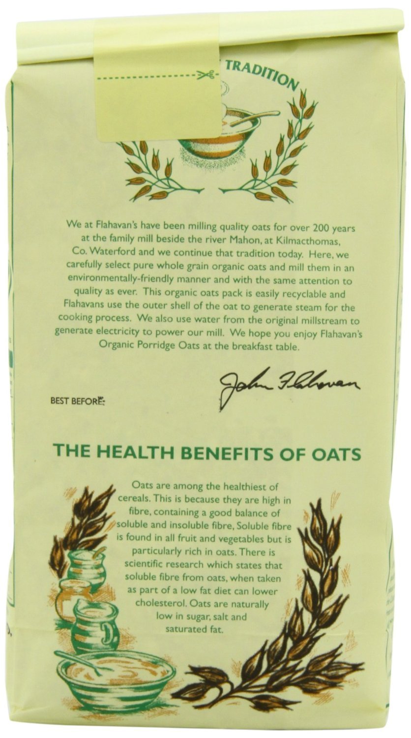 FLAHAVAN'S Organic Irish Porridge Oats, 500 gr