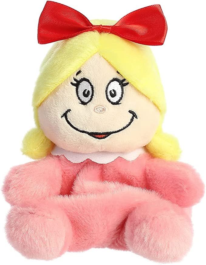 Aurora Palm Pals 5" Dr. Suess Christmas Plush 3 Piece Bundle, Santa Grinch, Cindy Lou Who, and Max